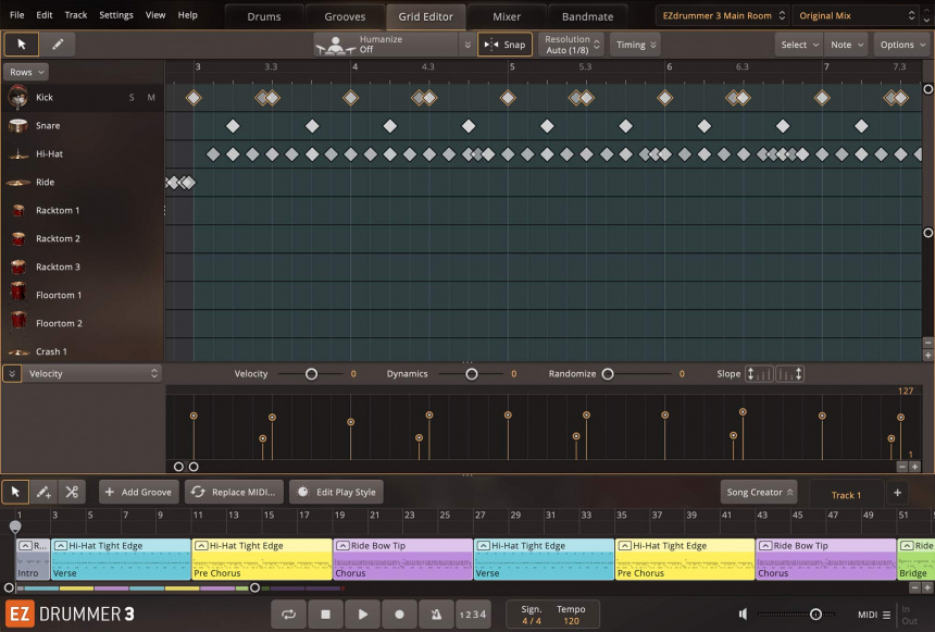 EZdrummer 3 Grid Editor